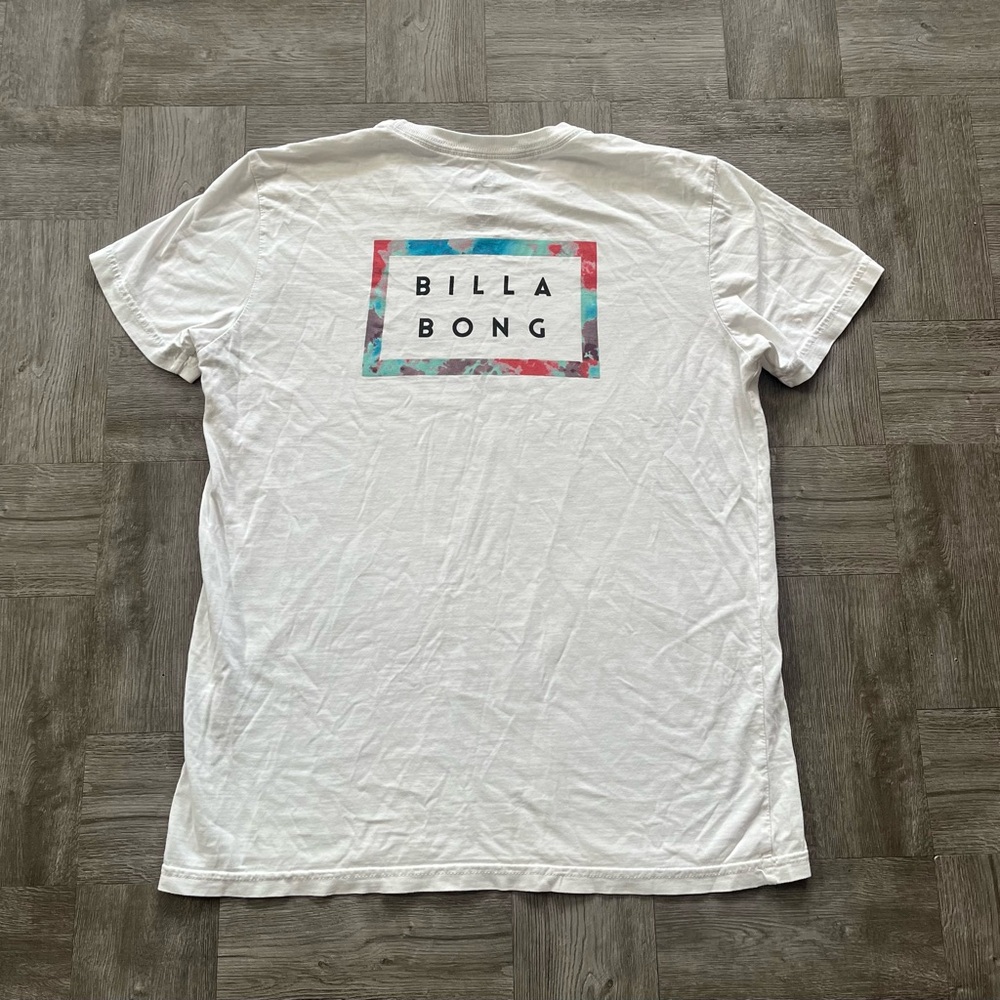 Boy’s Billabong Vintage Pipe Master Hawaii Surf Short Sleeve Shirt White Medium